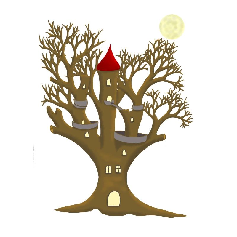 Fantasy Baumhaus Wald Baum Kind Kinder Märchen