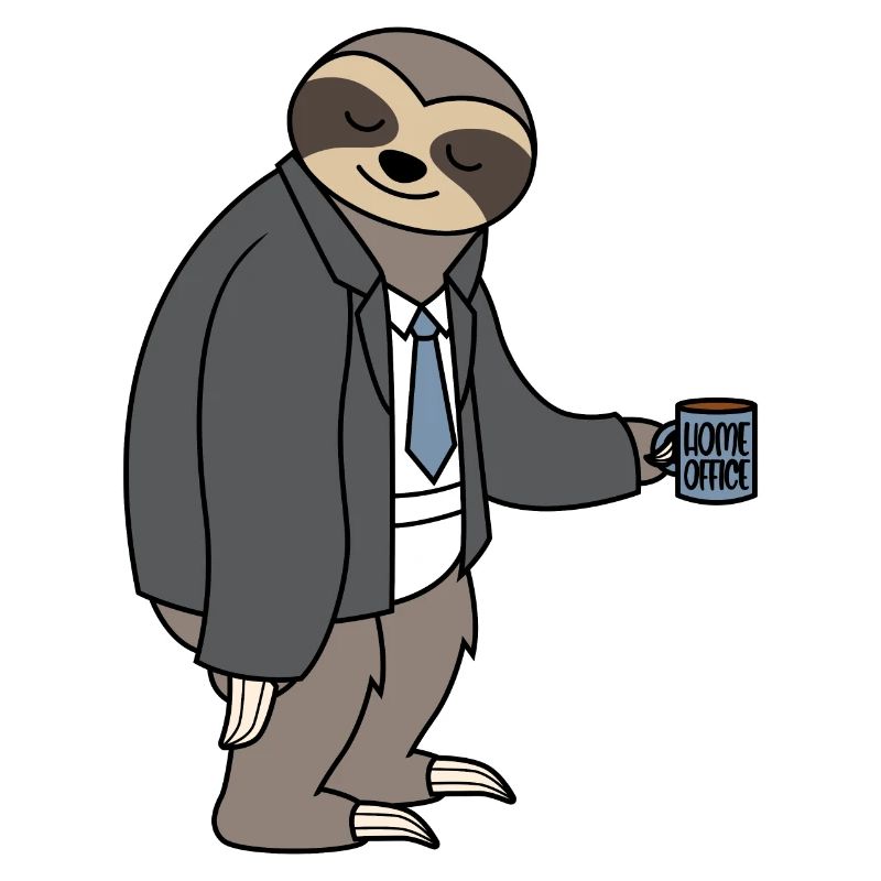 Sloth Homeoffice Homeofficer Underpants Caffè