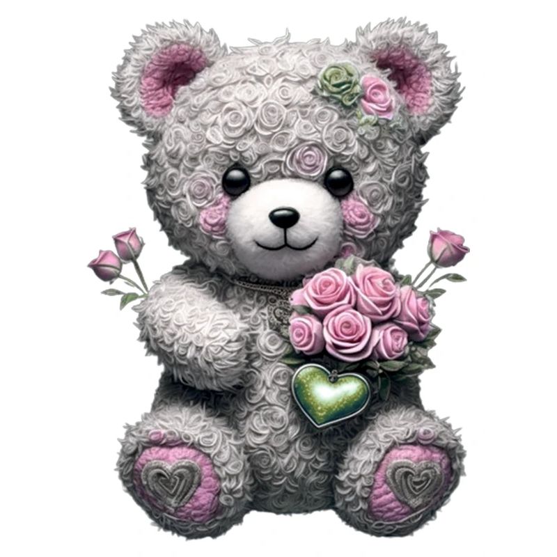 Teddybär mit Rosen
