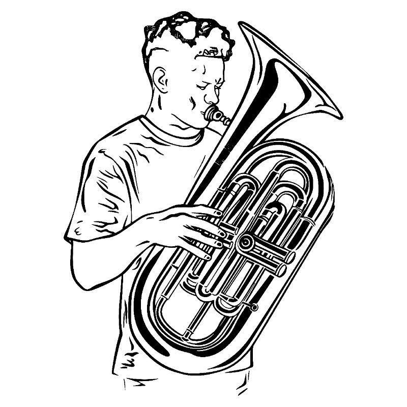 Tuba Player Drawing
