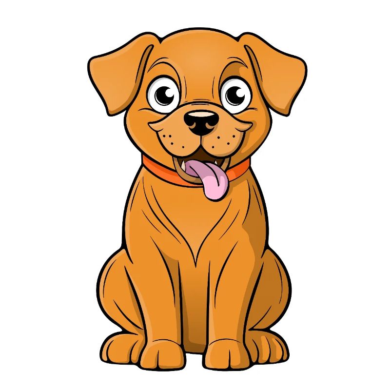 Chien brun joyeux et mignon