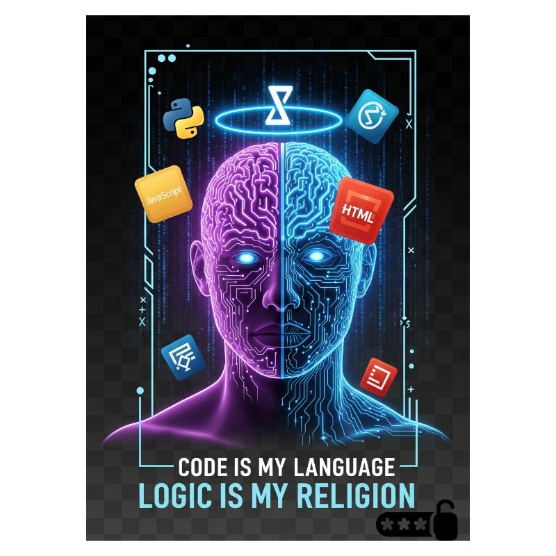 Code & Logic Cyberpunk Tech Brain T-Shirt