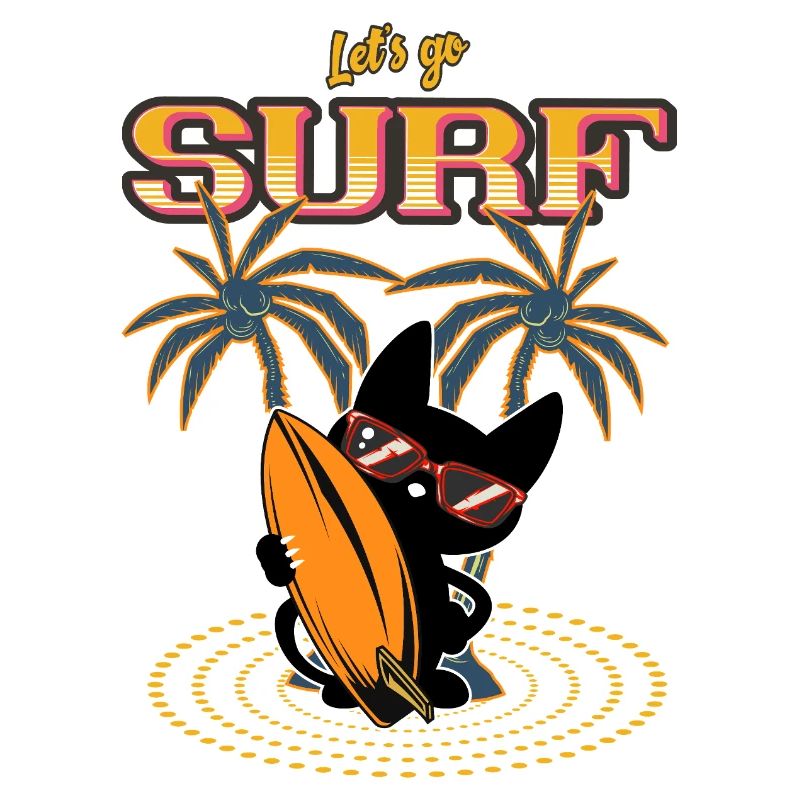 Let’s Go Surf - Conception amusante de chat de surf