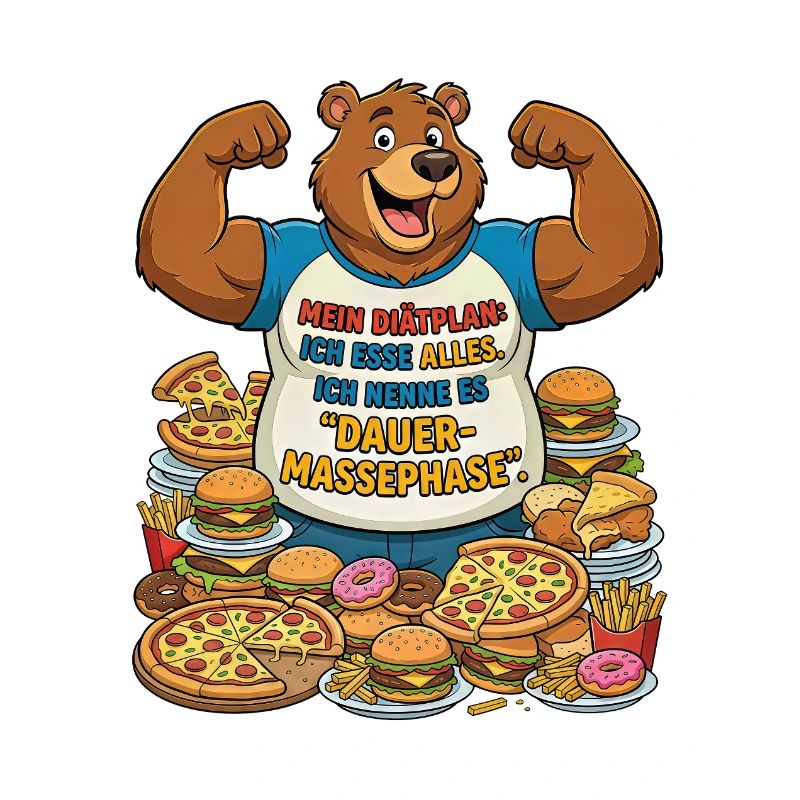 Permanent mass phase: Bear with pizza