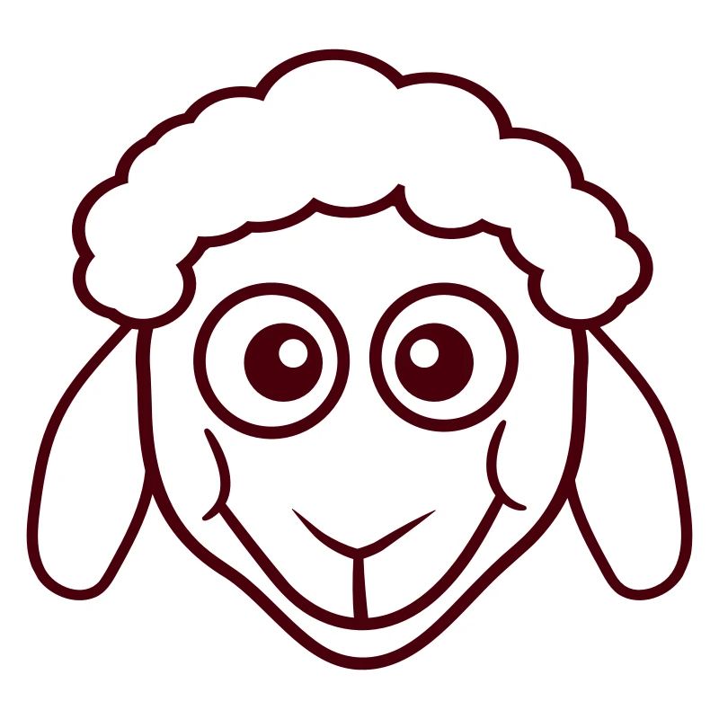 Sheep Face Head Cute Cute Lamb Cool Comic