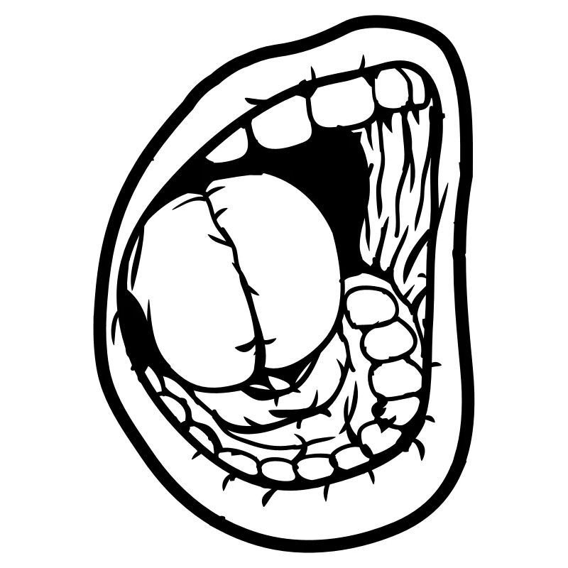 Screaming open mouth