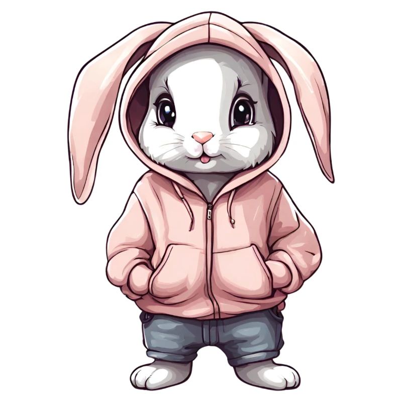 Süßer Hase mit Hoddie Pullover