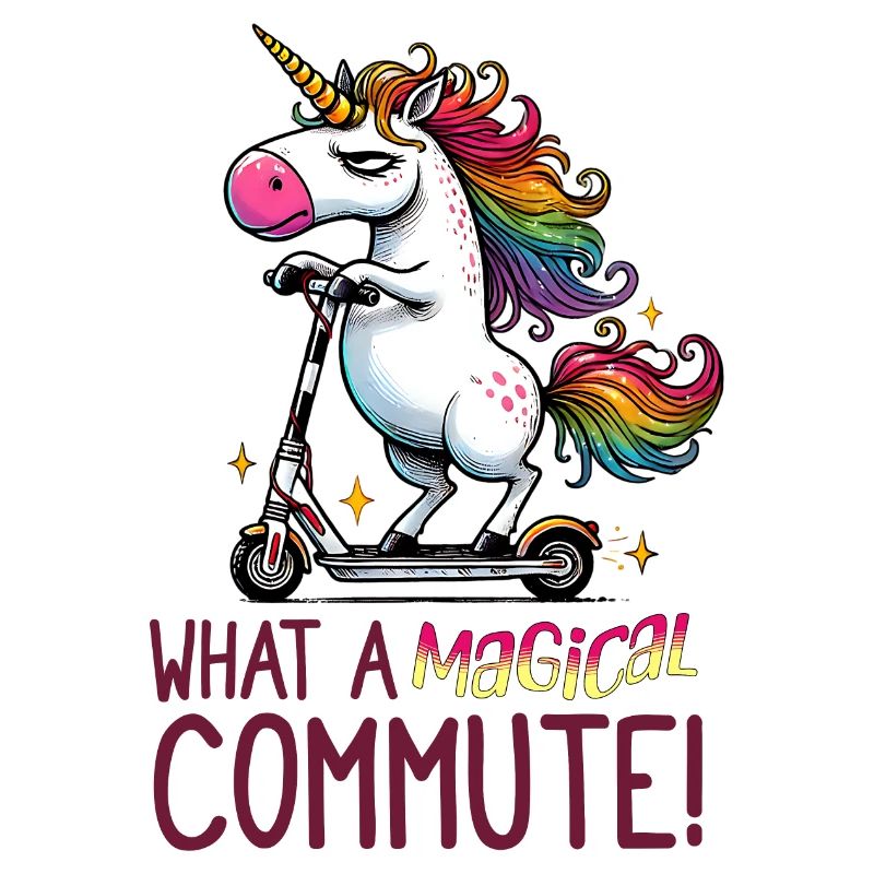 Funny Unicorn E-Scooter Commute Design