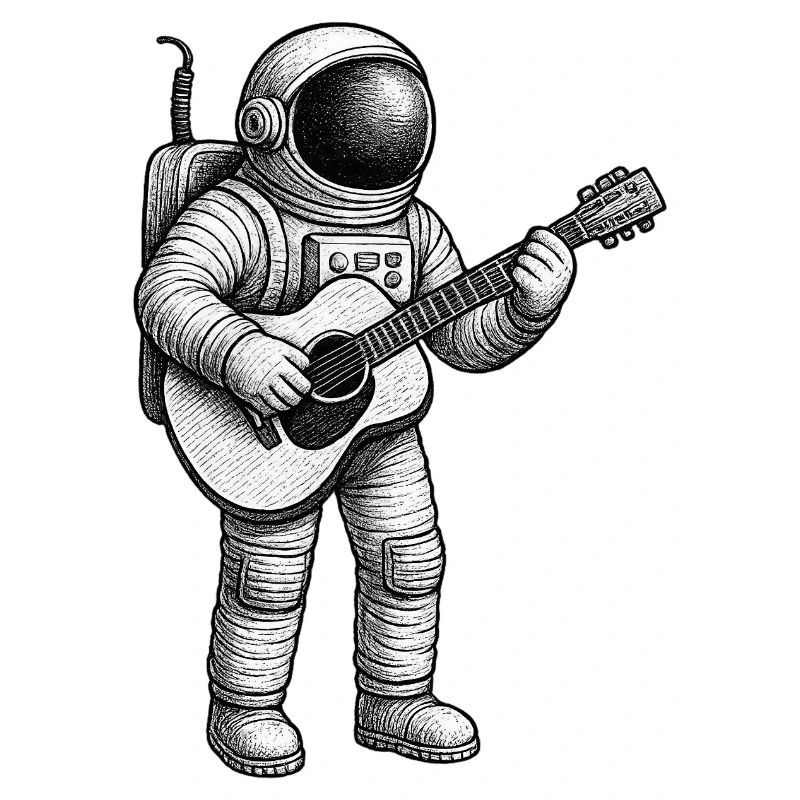 Astronaut Guitar Sketch