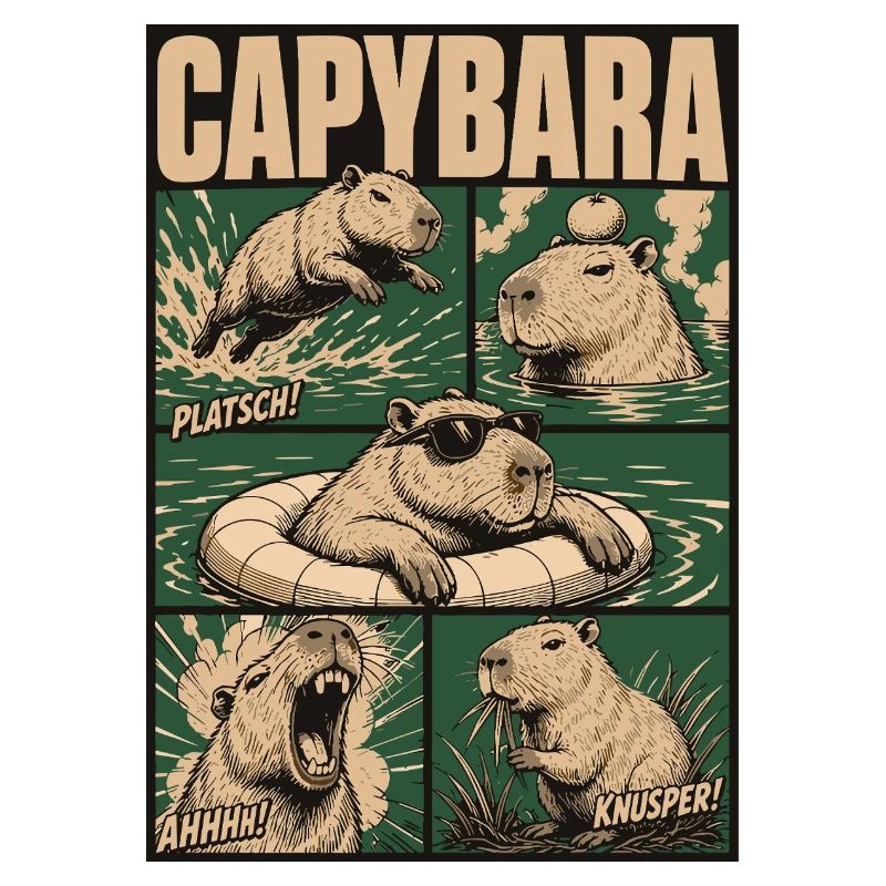 Comic Capybara Action Style
