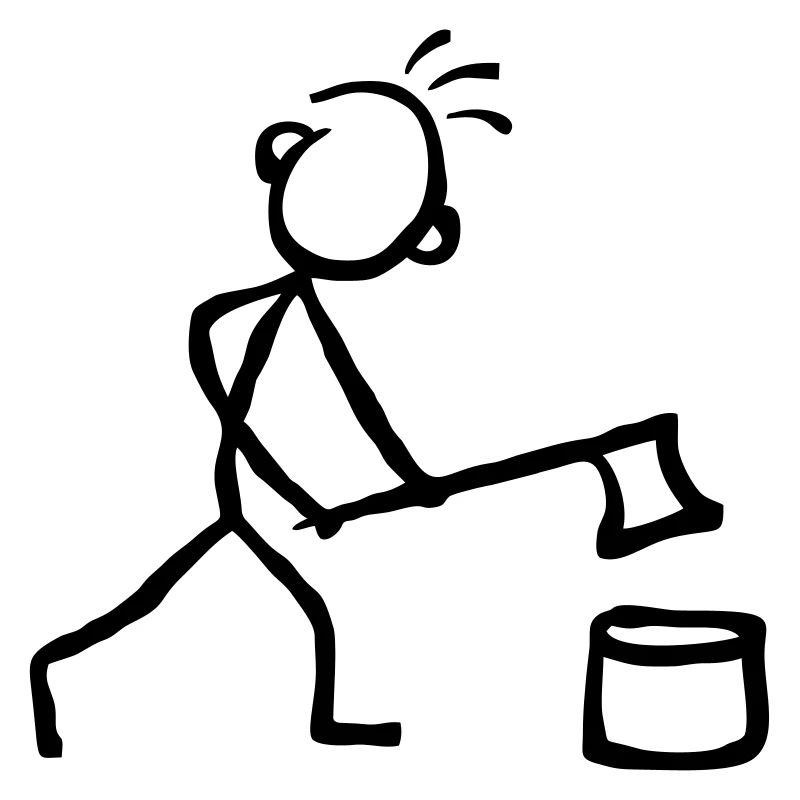 Strichmännchen Holz hacken