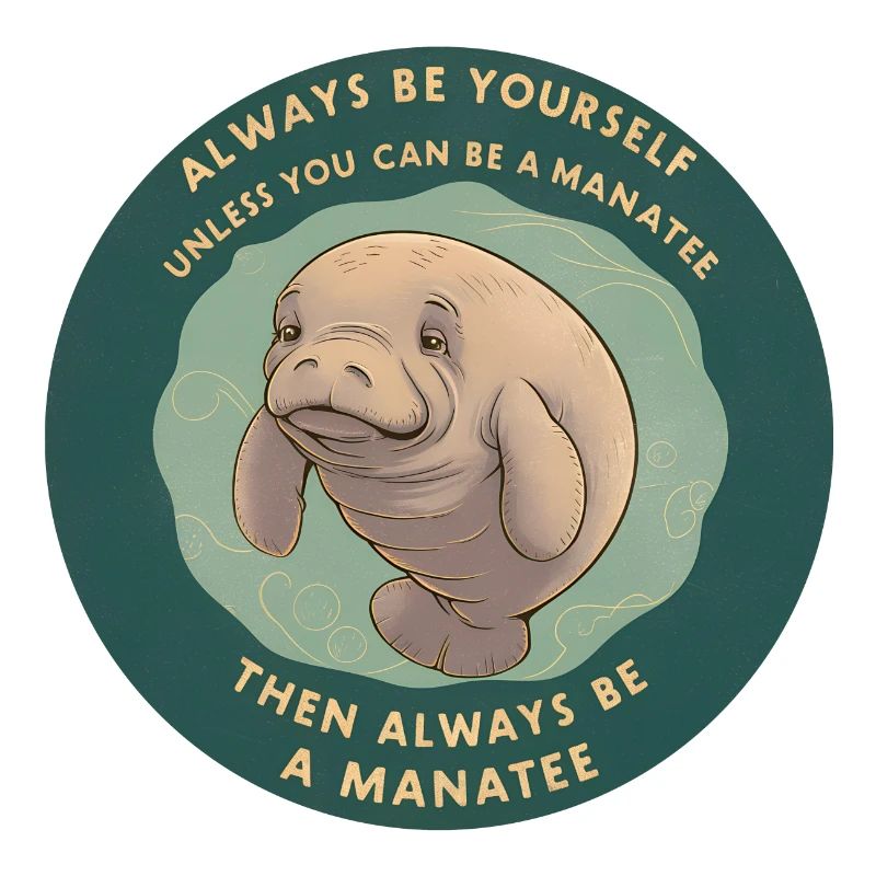 Sei Du selbst oder sei ein Manatee Lebensweisheit