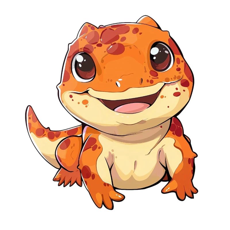 Mignon gecko souriant avec de grands yeux