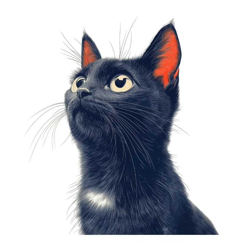 Chat noir mignon