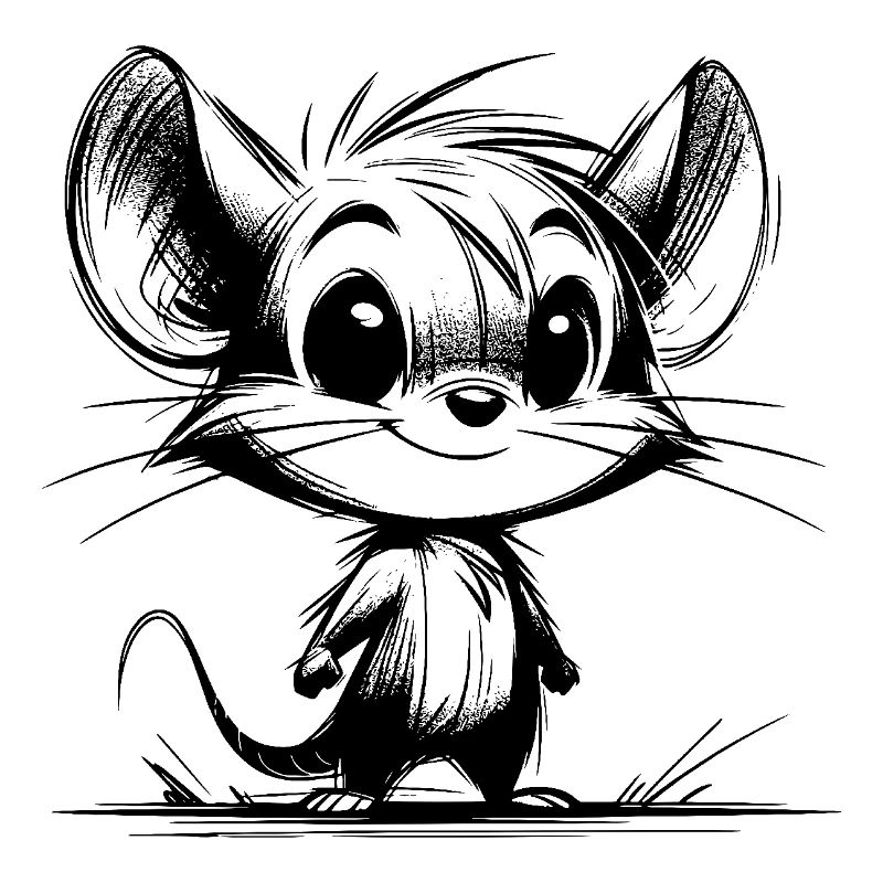Souris bébé et oreilles dessin Style crayon