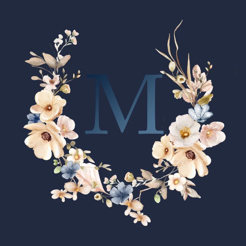 M Monogramm , Floral, Boho