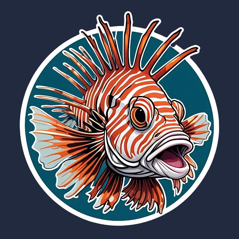 Farbenfroher Rotfeuerfisch Korallenfisch