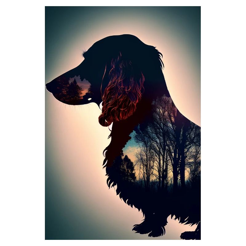 Dackel Hund Retro Wald
