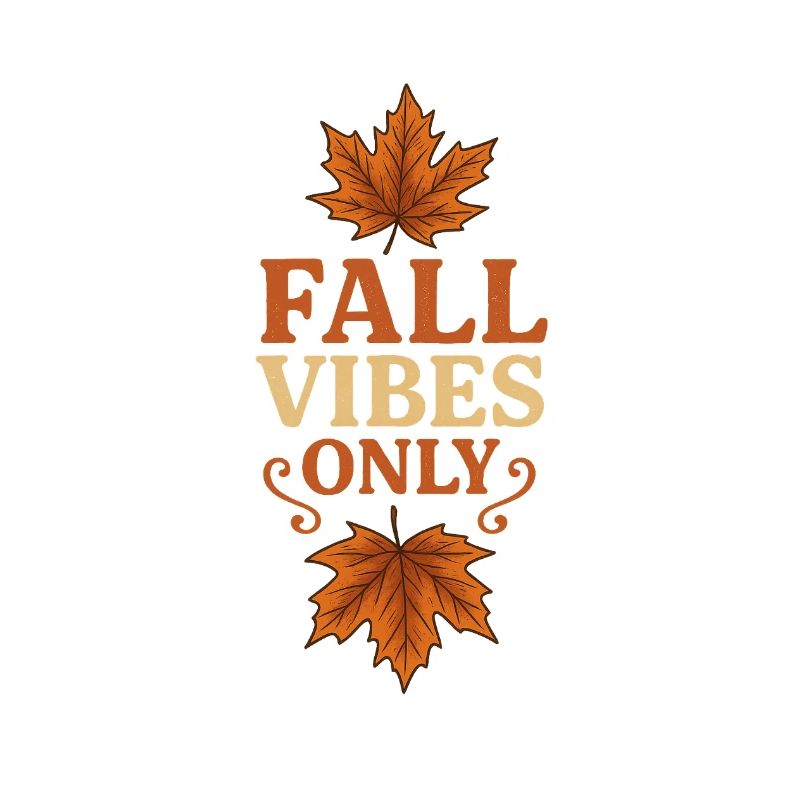 Herbstliche Blätter mit Slogan | Fall Vibes Only