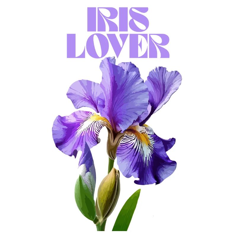 Purple Iris Flower Botanical Design