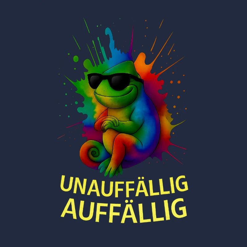 Regenbogen Chamäleon mit Stil