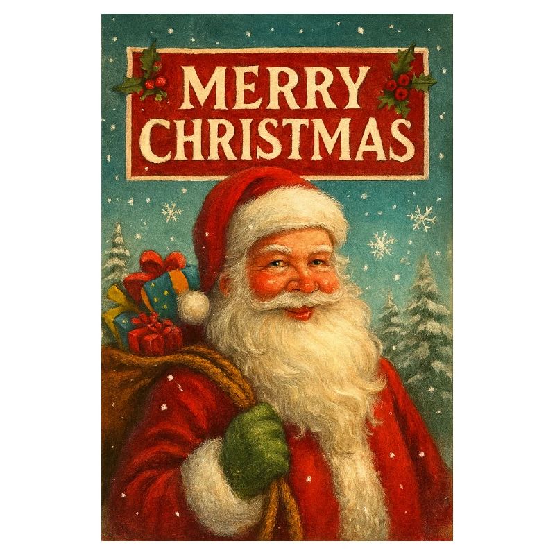 Vintage Weihnachtsmann und Geschenke