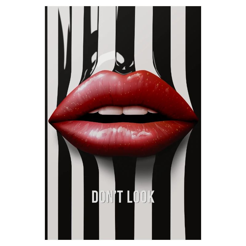 Don't Look Lips Statement Design