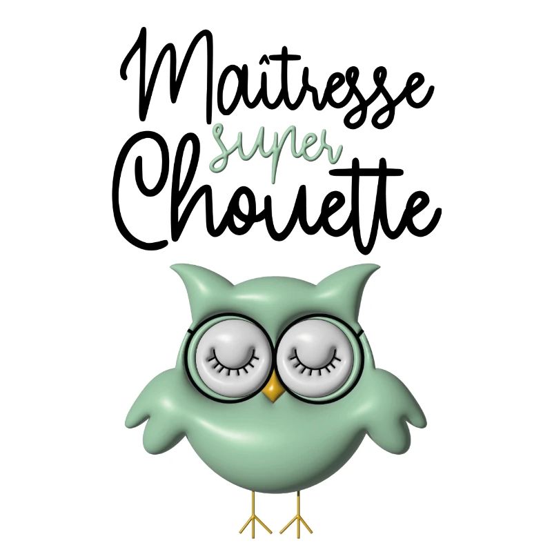 Maîtresse super chouette verte 3D