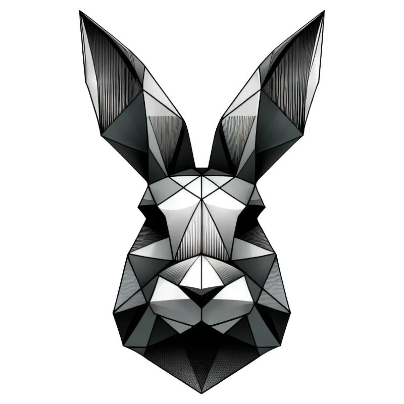 Geometric Bunny Polygon Rabbit Design