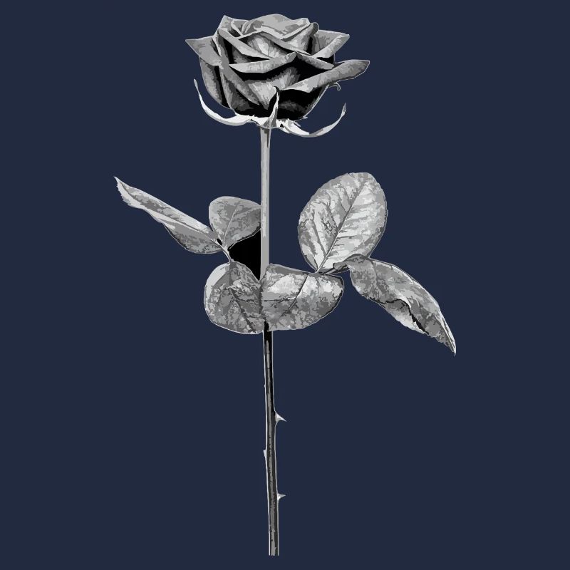 Rose en Noir - Blanc