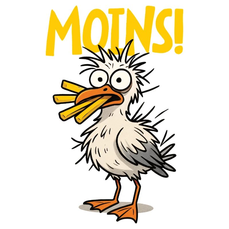 Moins Komische Möwe Mit Pommes