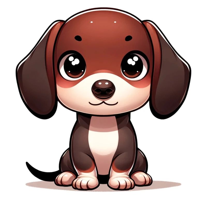 Illustration numérique d’un chien teckel mignon