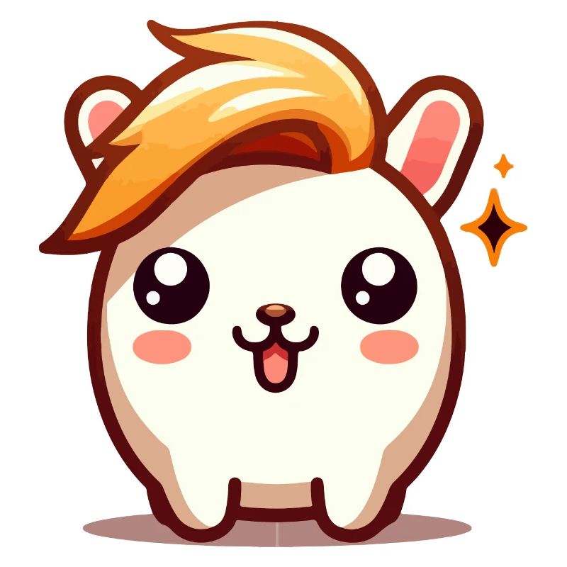 Hamster mignon avec coiffure