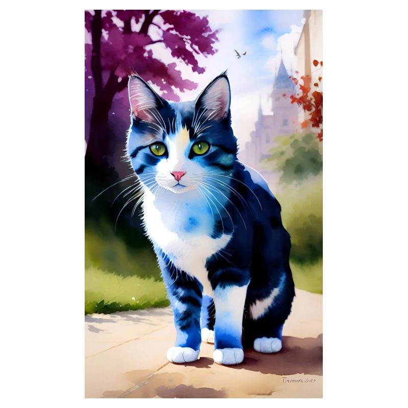 Häusliche kurzhaarige Katze sieht dich an
