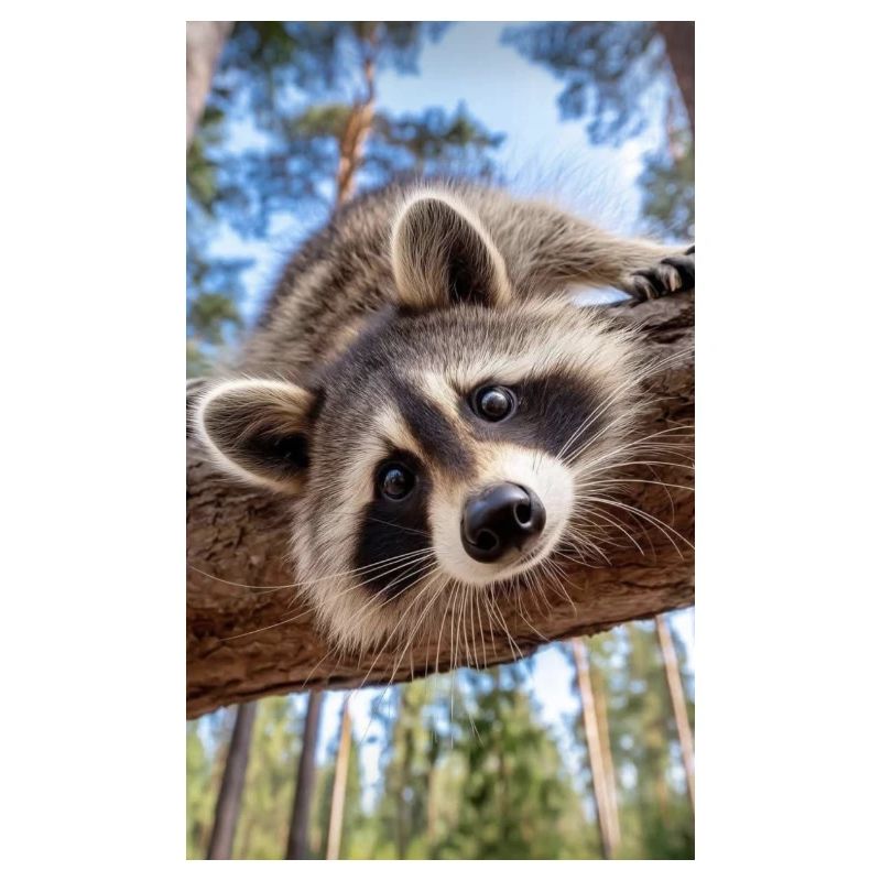 Curious Raccoon on Tree Limb