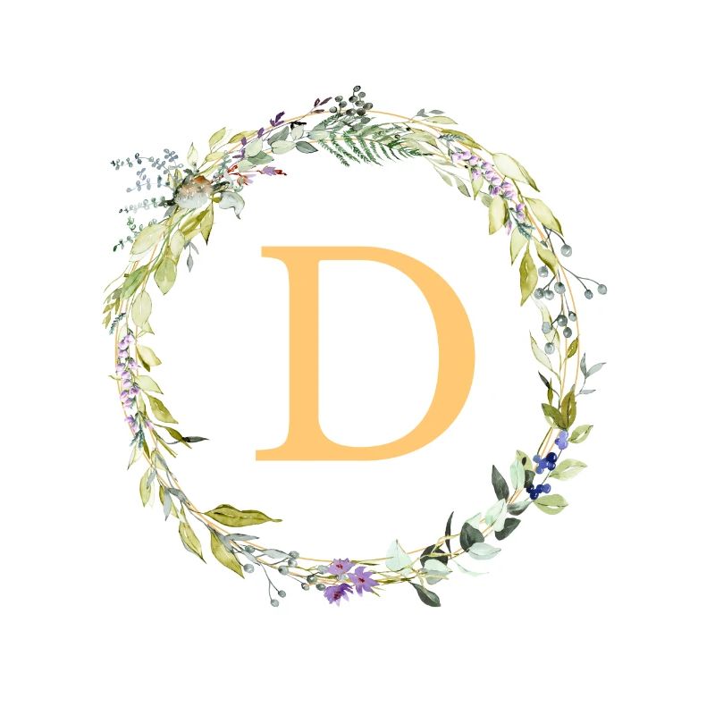 D Monogram Eucalyptus Wreath