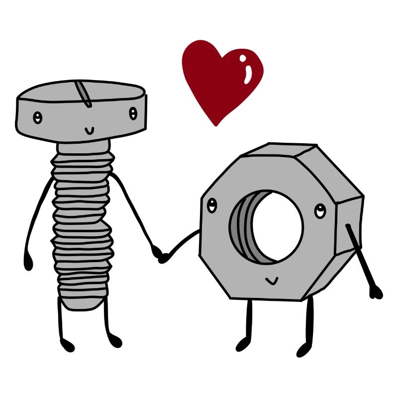 Schraube und Mutter in love