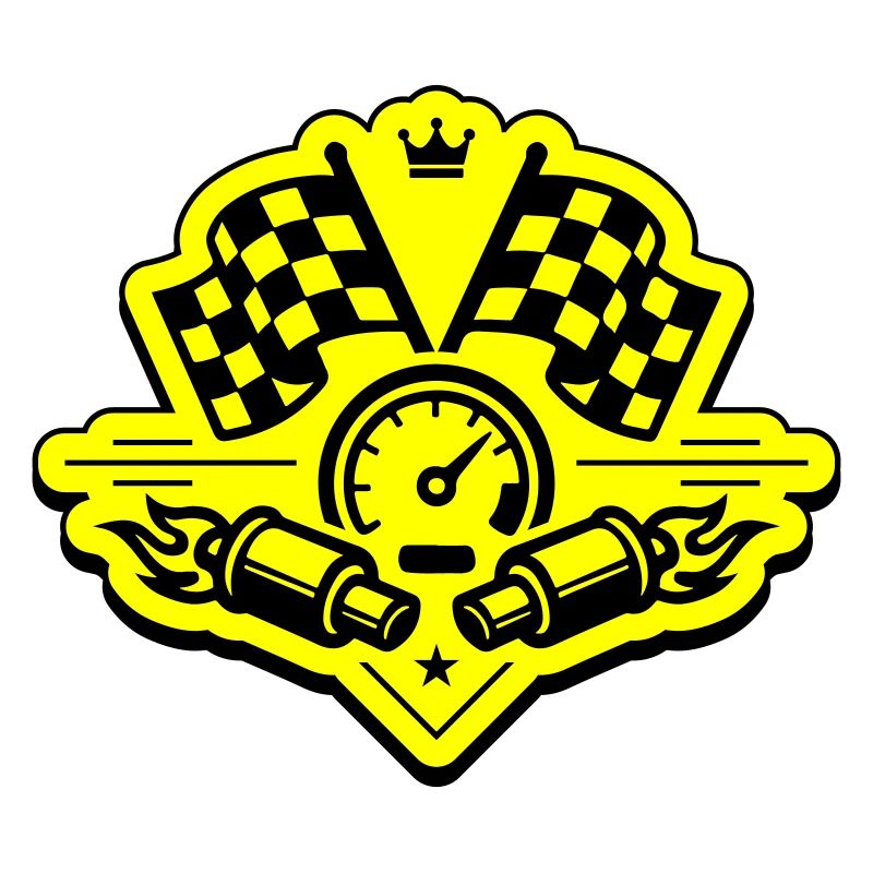 Drapeau de course, compteur de vitesse d'échappement