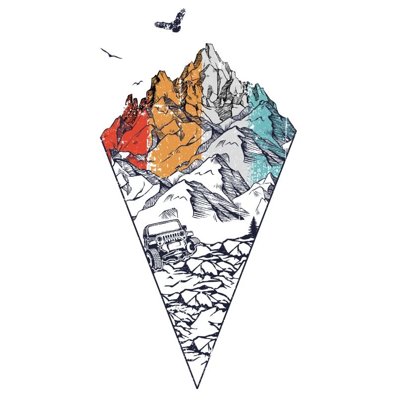 Prismatic Mountain Geometric Tee