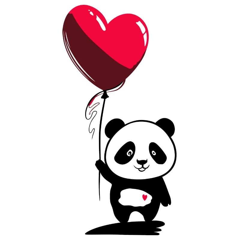 Panda Bär mit Herz Luftballon - Heartful Creatures