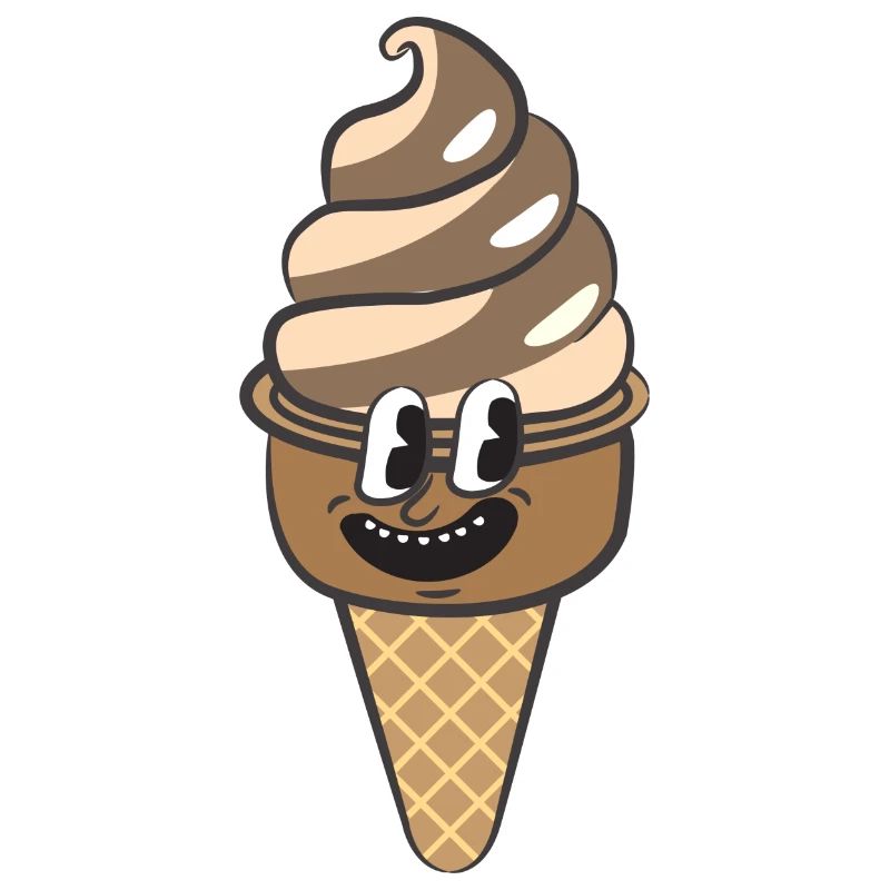 Crème glacée de dessin animé rétro