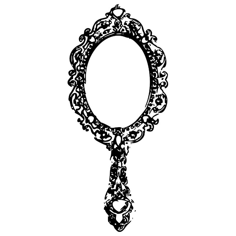 Silhouette de miroir à main vintage