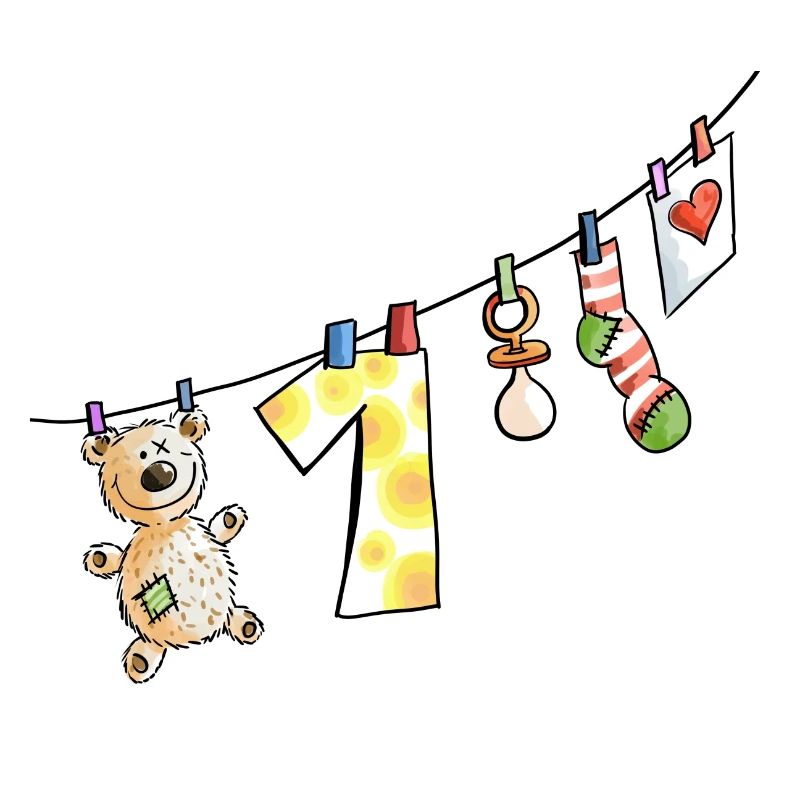 Babys erster Geburtstag Wäscheleine - Eins - Kind