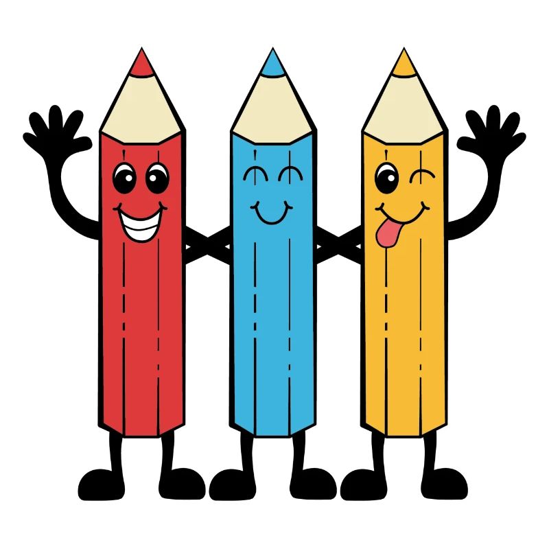 Crayons de couleur style comique