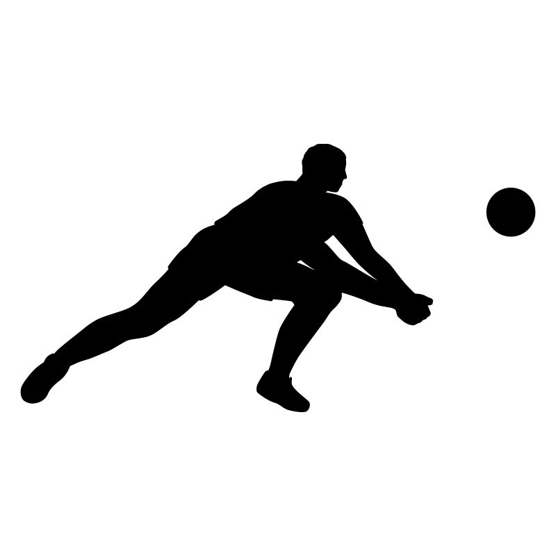 Schwarze Silhouette eines Volleyballspielers