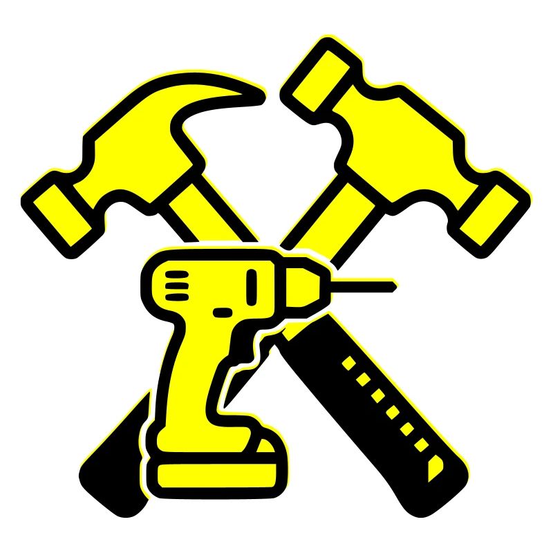 Marteaux perceuses à outils jaunes