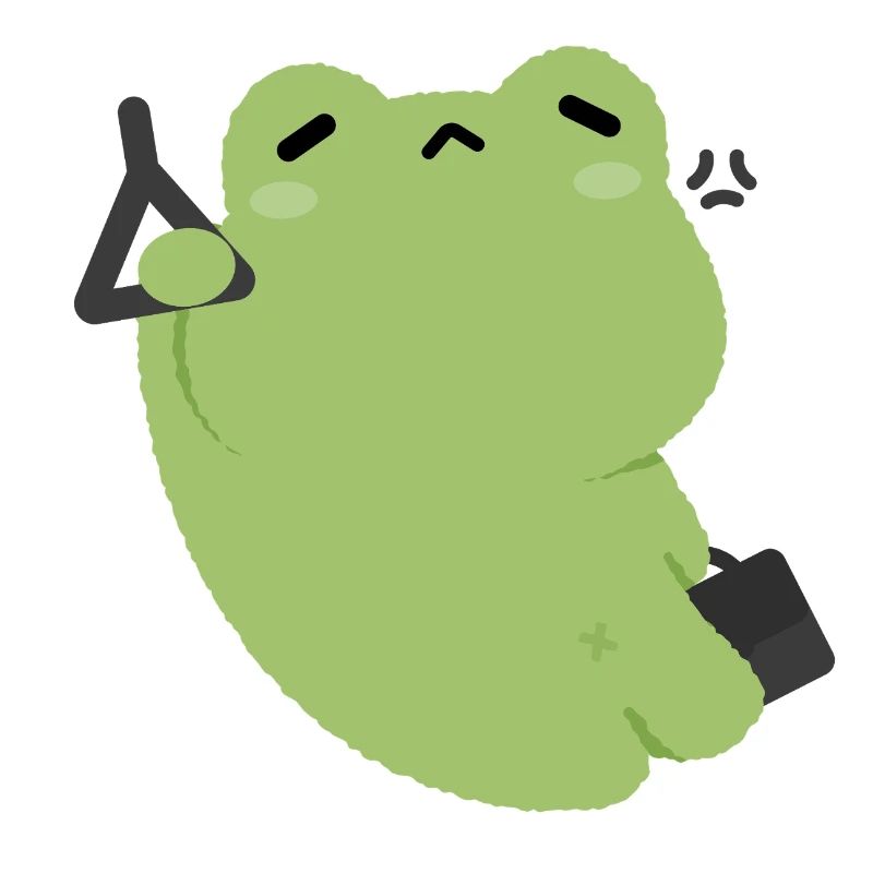 Tired Green Frog Commute