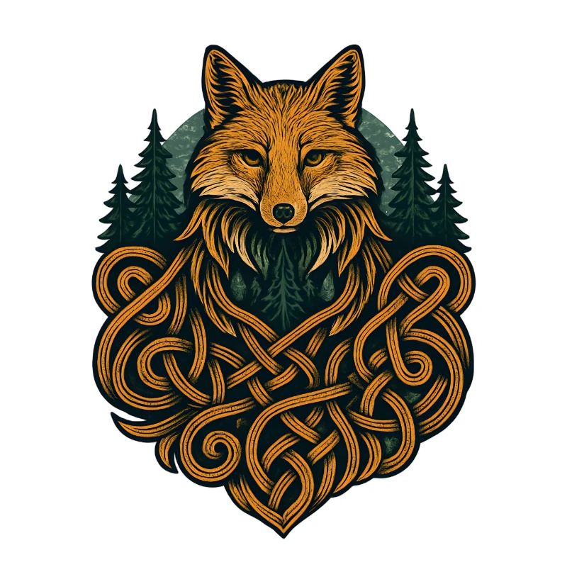 Fuchs im Knotenkunstwald