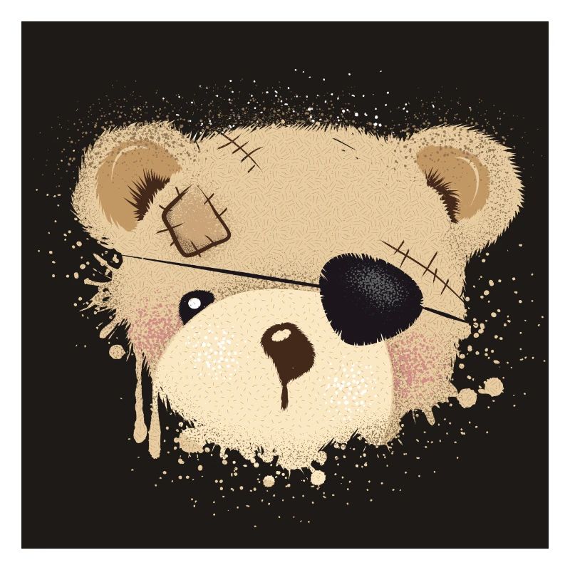 cute pirate teddy graffiti with eye patch