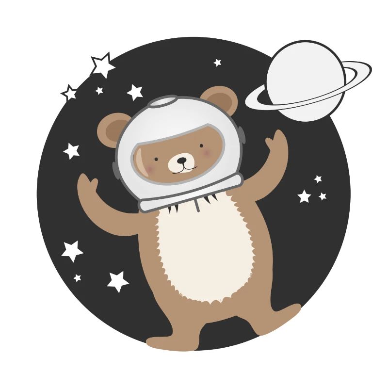 niedlicher Astronauten Bär im comic Stil